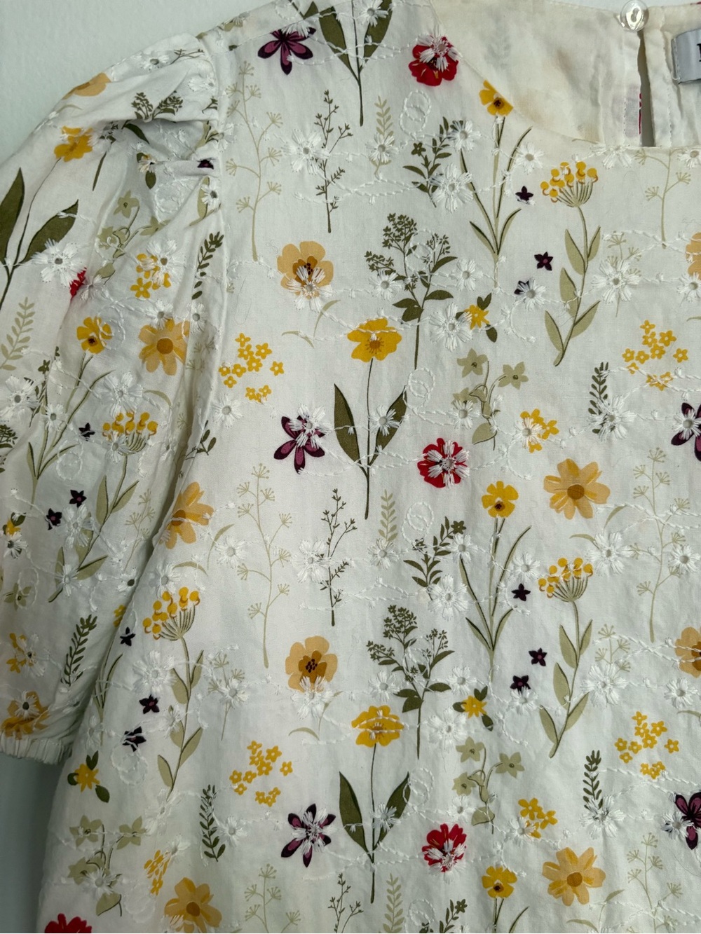 En Saison Babydoll Embroidered Floral Cotton Dress - Picture 5 of 6